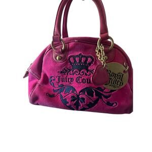 Juicy Couture Pink & Navy Bowling Bowler Bag Purse Y2K Vintage RARE